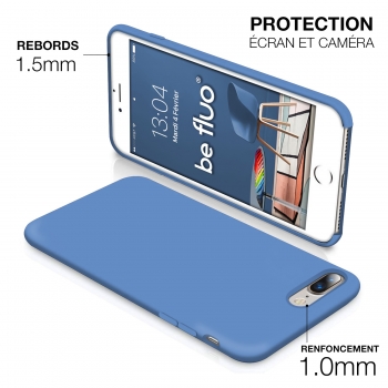 Moxie Coque iPhone 7 Plus/8 Plus [BeFluo] Coque Silicone Fine et Légère pour iPhone 8 Plus et iPhone 7 Plus, Intérieur Microfibr