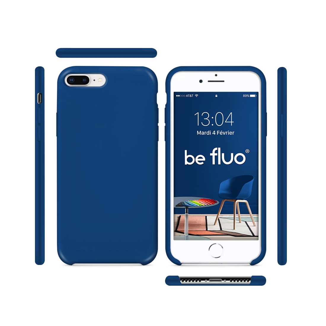 Moxie Coque iPhone 7 Plus/8 Plus [BeFluo] Coque Silicone Fine et Légère pour iPhone 8 Plus et iPhone 7 Plus, Intérieur Microfibr