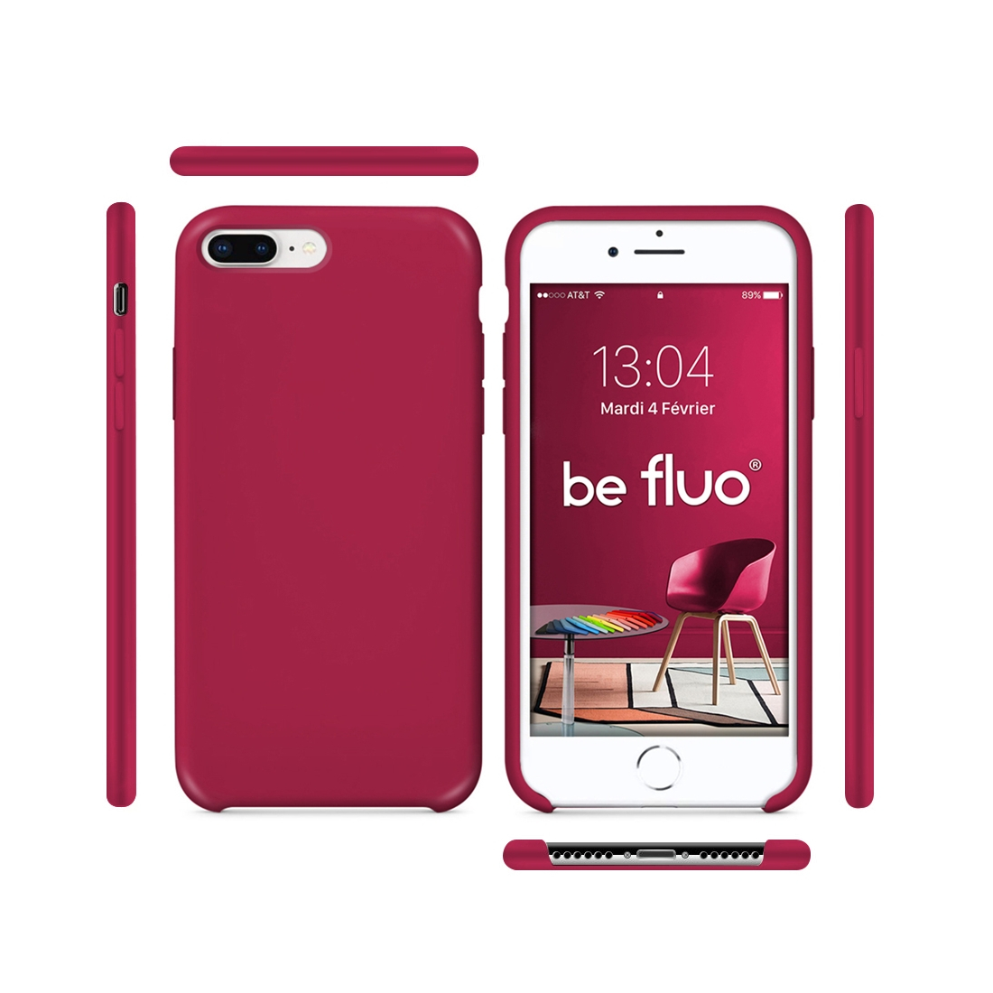 Moxie Coque iPhone 7 Plus/8 Plus [BeFluo] Coque Silicone Fine et Légère pour iPhone 8 Plus et iPhone 7 Plus, Intérieur Microfibr
