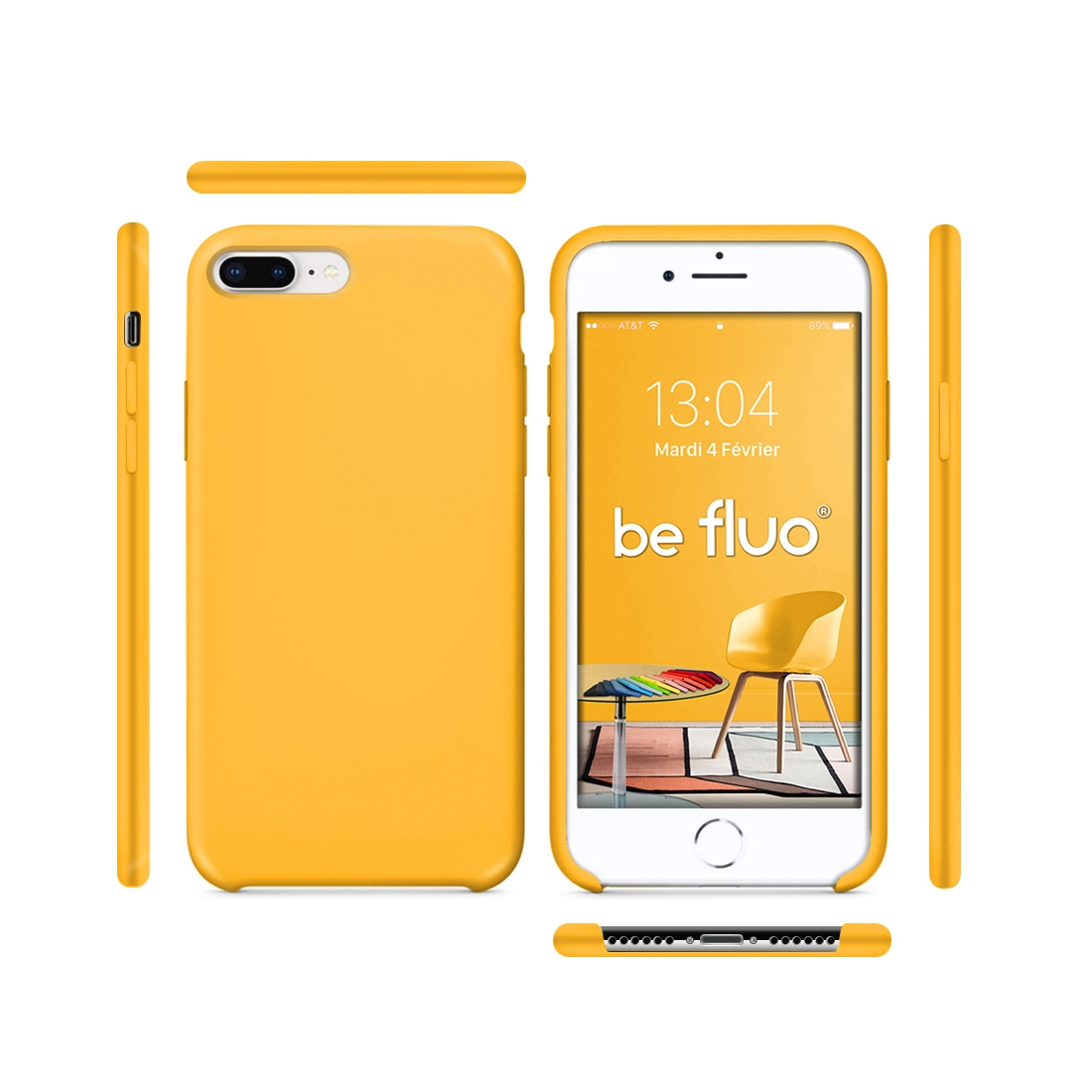 Moxie Coque iPhone 7 Plus/8 Plus [BeFluo] Coque Silicone Fine et Légère pour iPhone 8 Plus et iPhone 7 Plus, Intérieur Microfibr