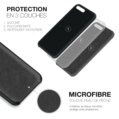 Moxie Coque iPhone 7 Plus/8 Plus [BeFluo] Coque Silicone Fine et Légère pour iPhone 8 Plus et iPhone 7 Plus, Intérieur Microfibr