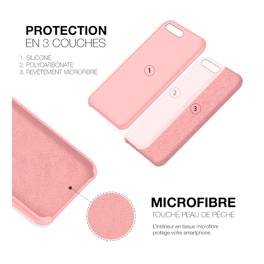 Moxie Coque iPhone 7 Plus/8 Plus [BeFluo] Coque Silicone Fine et Légère pour iPhone 8 Plus et iPhone 7 Plus, Intérieur Microfibr