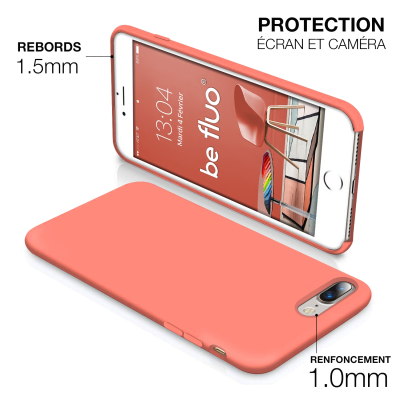 Moxie Coque iPhone 7 Plus/8 Plus [BeFluo] Coque Silicone Fine et Légère pour iPhone 8 Plus et iPhone 7 Plus, Intérieur Microfibr
