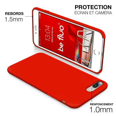 Moxie Coque iPhone 7 Plus/8 Plus [BeFluo] Coque Silicone Fine et Légère pour iPhone 8 Plus et iPhone 7 Plus, Intérieur Microfibr