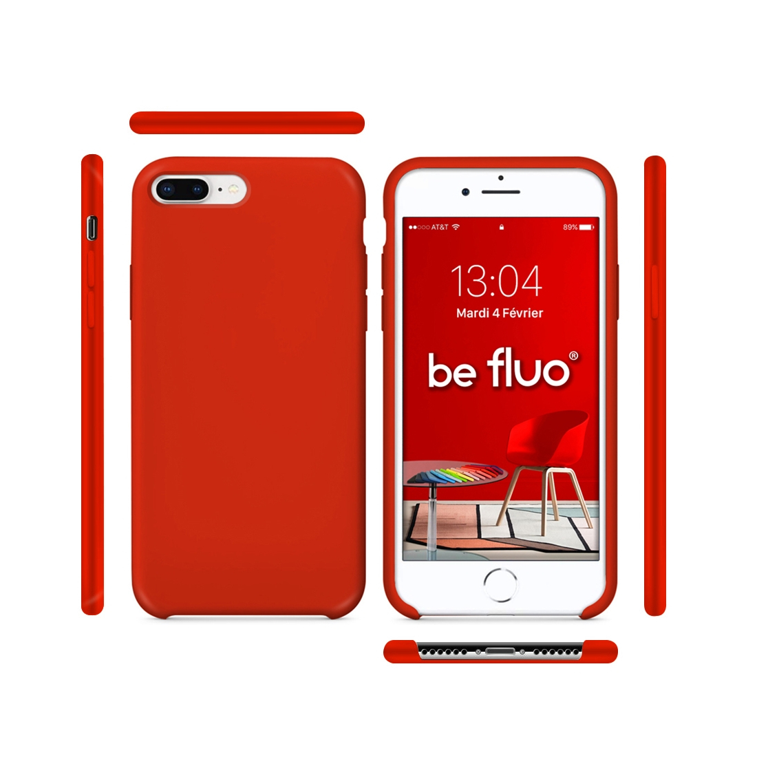 Moxie Coque iPhone 7 Plus/8 Plus [BeFluo] Coque Silicone Fine et Légère pour iPhone 8 Plus et iPhone 7 Plus, Intérieur Microfibr