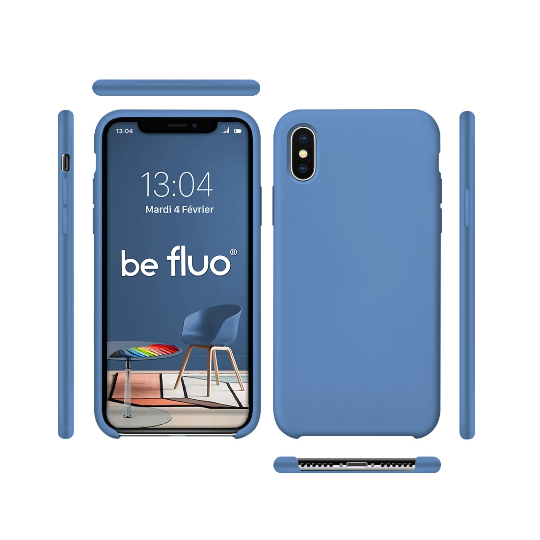 Moxie Coque iPhone XS / iPhone X [BeFluo] Coque Silicone Fine et Légère pour iPhone XS 5.8" et iPhone X, Intérieur Microfibre, C