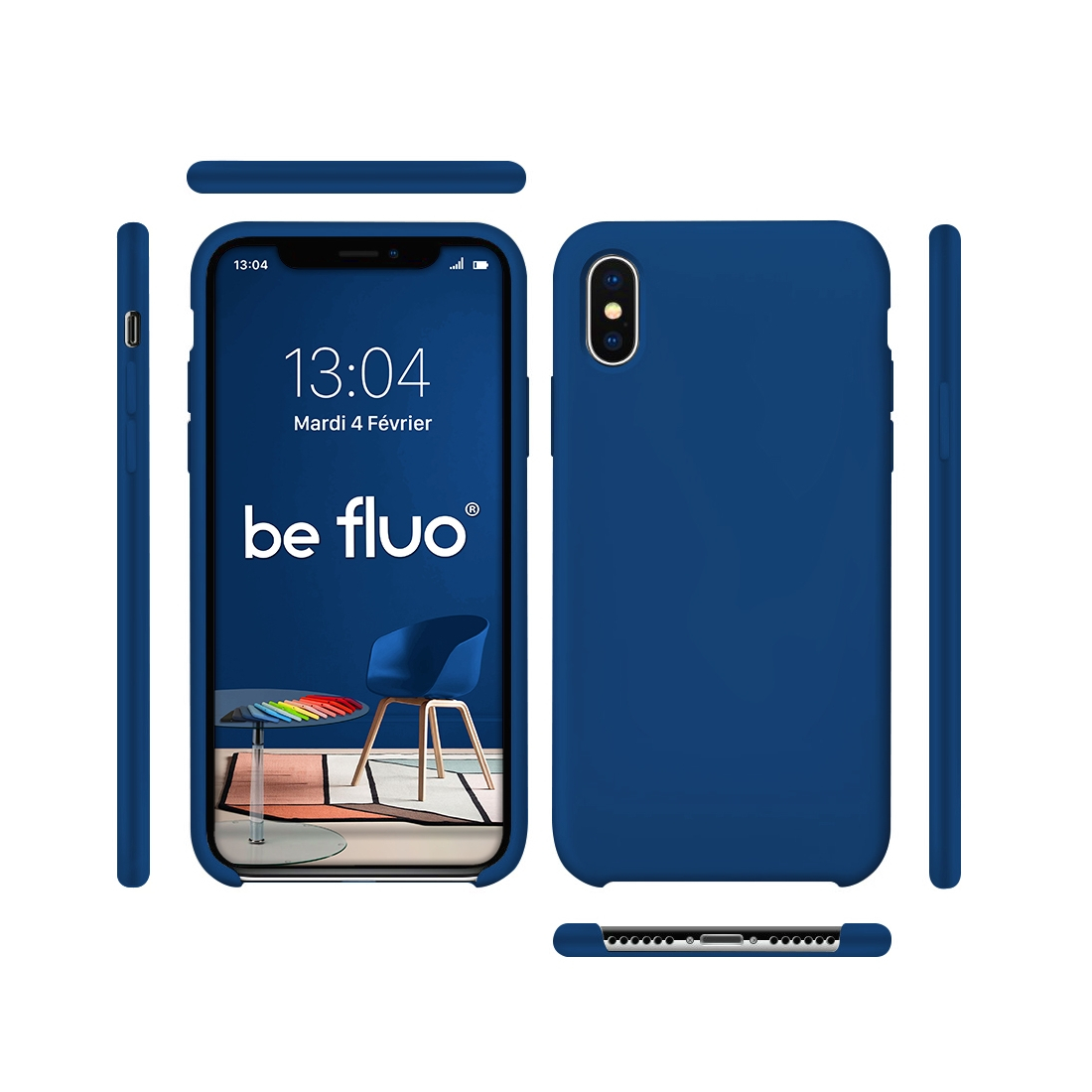Moxie Coque iPhone XS / iPhone X [BeFluo] Coque Silicone Fine et Légère pour iPhone XS 5.8" et iPhone X, Intérieur Microfibre, C