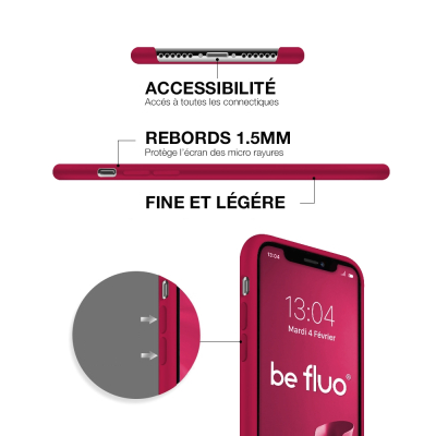 Moxie Coque iPhone XS / iPhone X [BeFluo] Coque Silicone Fine et Légère pour iPhone XS 5.8" et iPhone X, Intérieur Microfibre, C