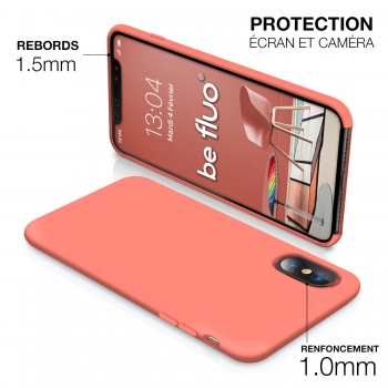 Moxie Coque iPhone XS / iPhone X [BeFluo] Coque Silicone Fine et Légère pour iPhone XS 5.8" et iPhone X, Intérieur Microfibre, C
