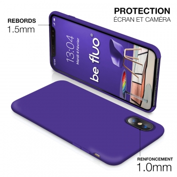 Moxie Coque iPhone XS / iPhone X [BeFluo] Coque Silicone Fine et Légère pour iPhone XS 5.8" et iPhone X, Intérieur Microfibre, C