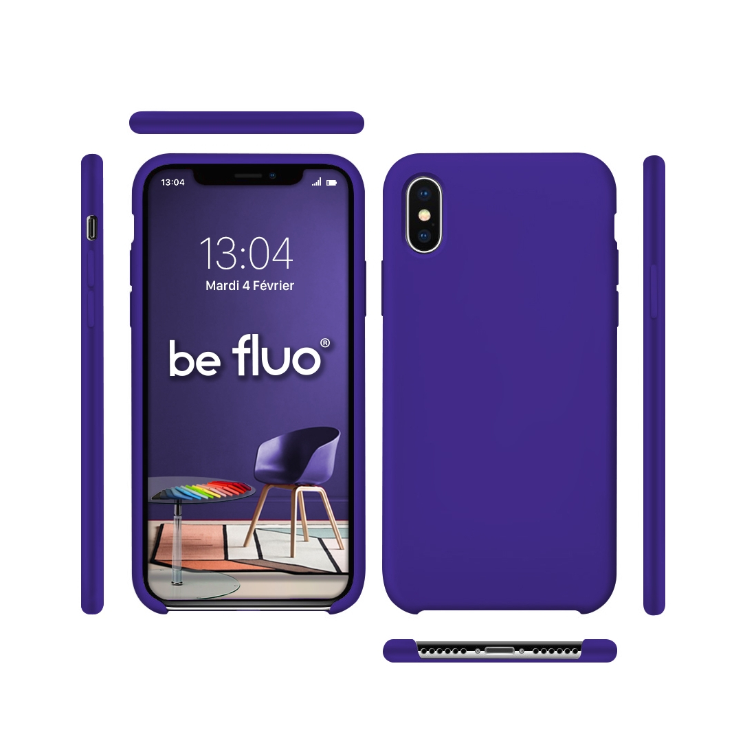 Moxie Coque iPhone XS / iPhone X [BeFluo] Coque Silicone Fine et Légère pour iPhone XS 5.8" et iPhone X, Intérieur Microfibre, C