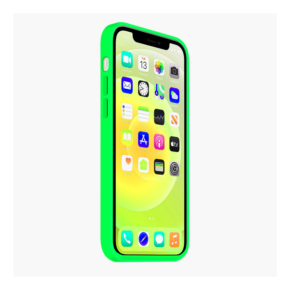 Coque silicone Moxie BeFluo fine et légère, intérieur microfibre, pour iPhone - Vert fluo