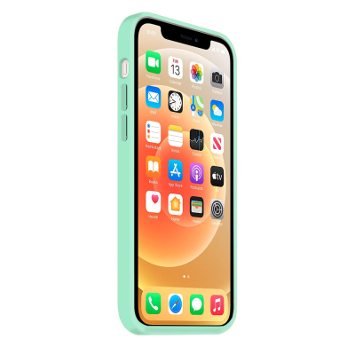 Coque silicone Moxie BeFluo fine et légère, intérieur microfibre, pour iPhone - Menthe poivrée