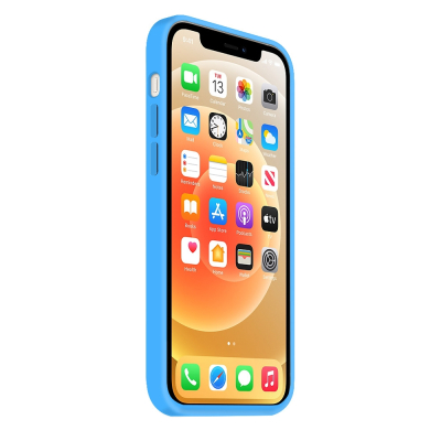 Coque silicone Moxie BeFluo fine et légère, intérieur microfibre, pour iPhone - Bleu clair