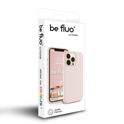 Coque silicone Moxie BeFluo fine et légère, intérieur microfibre, pour iPhone - Rose des sables