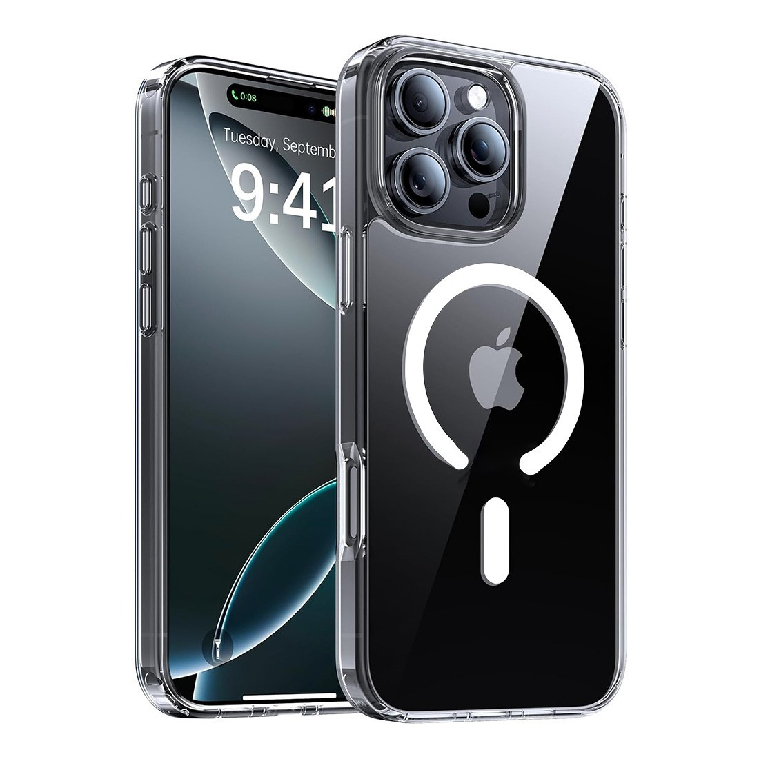 Coque renforcée transparente MagSafe Skin Pop pour iPhone - Blanc