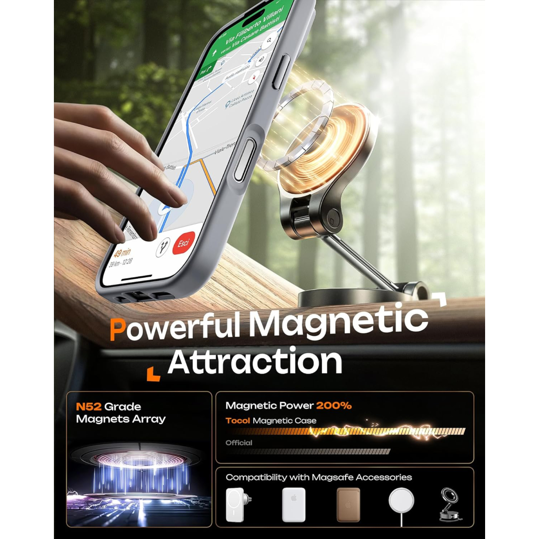Coque renforcée semi-transparente mate MagSafe Skin Frost pour iPhone - Gris