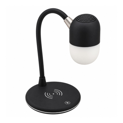 Lampe 3 en 1 - Lampe - enceinte Bluetooth - Chargeur Induction - Coloris Noir