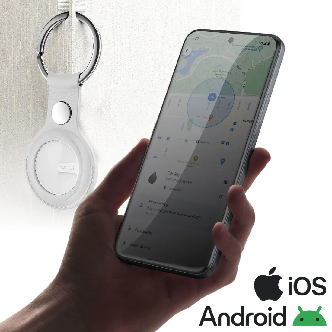 Localisateur d'objet Android et Apple - Mili MiTag Duo - Blanc