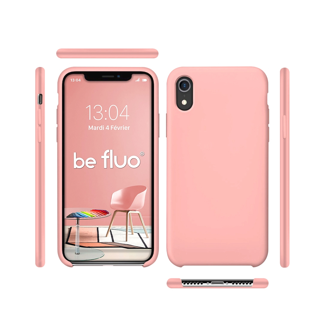 Moxie Coque iPhone XR [BeFluo] Coque Silicone Fine et Légère pour iPhone XR 6.1, Intérieur Microfibre, Coque Anti-chocs et Anti-