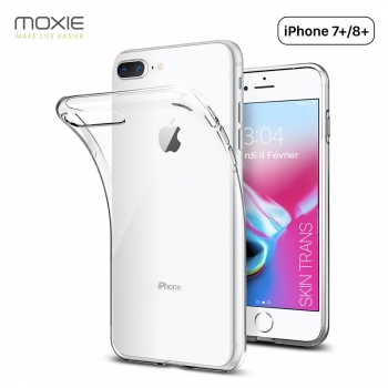 Moxie Coque iPhone 7 Plus / iPhone 8 Plus [Skintrans] Coque en TPU Souple Transparente Ultra Fine en Silicone, Anti-traces, Ajus