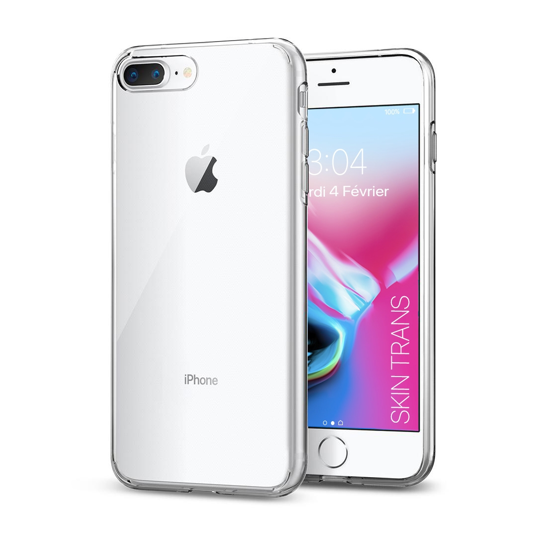 Moxie Coque iPhone 7 Plus / iPhone 8 Plus [Skintrans] Coque en TPU Souple Transparente Ultra Fine en Silicone, Anti-traces, Ajus