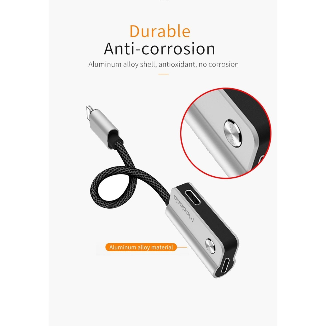 Double Adaptateur Audio Lightning, Mcdodo [CA-4701] [Charge + Audio] Adaptateur pour iPhone X, iPhone 7/8, iPhone 8 Plus/7 Plus 