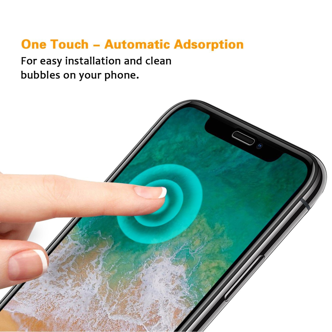 Protection d'écran iPhone X en Verre Trempé, Moxie [Ultimate 6D] [Full Glass 0.15mm 9H] Film en Verre Trempé pour iPhone X [Blac