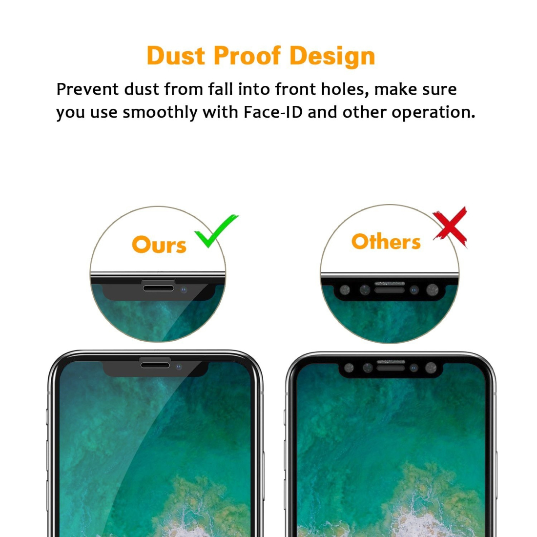 Protection d'écran iPhone X en Verre Trempé, Moxie [Ultimate 6D] [Full Glass 0.15mm 9H] Film en Verre Trempé pour iPhone X [Blac