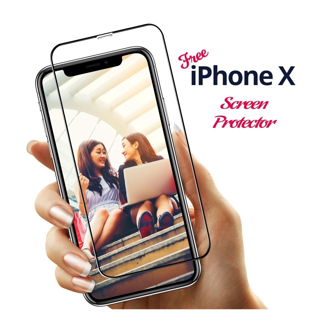 Protection d'écran iPhone X en Verre Trempé, Moxie [Ultimate 6D] [Full Glass 0.15mm 9H] Film en Verre Trempé pour iPhone X [Blac
