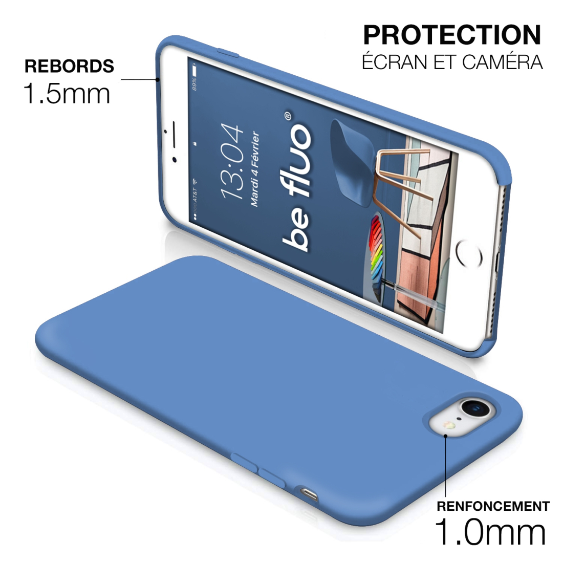 Moxie Coque iPhone 7/8/SE 2020 [BeFluo] Coque Silicone Fine et Légère pour iPhone 8, iPhone 7 et iPhone SE 2020, Intérieur Micro