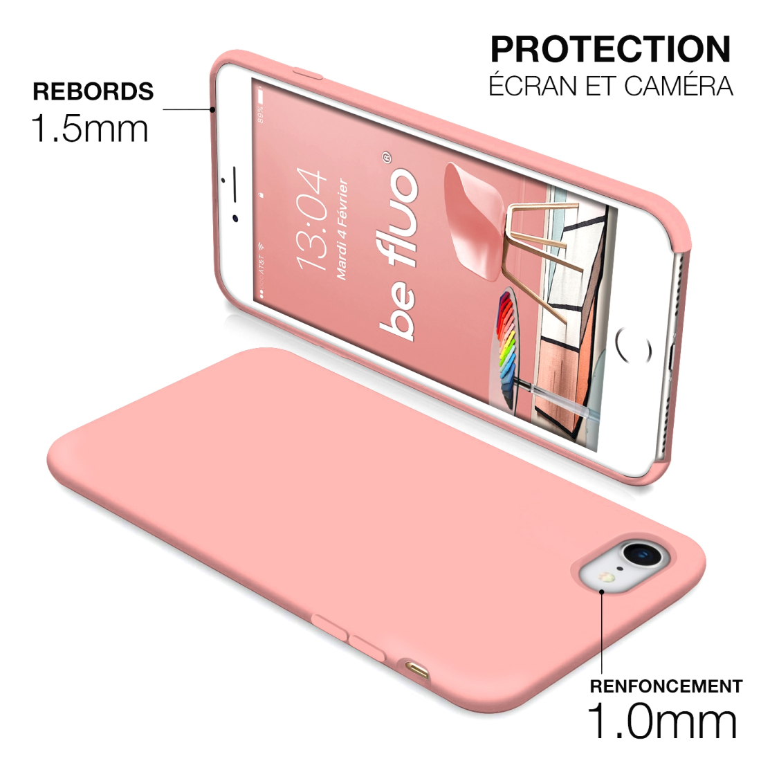 Moxie Coque iPhone 7/8/SE 2020 [BeFluo] Coque Silicone Fine et Légère pour iPhone 8, iPhone 7 et iPhone SE 2020, Intérieur Micro