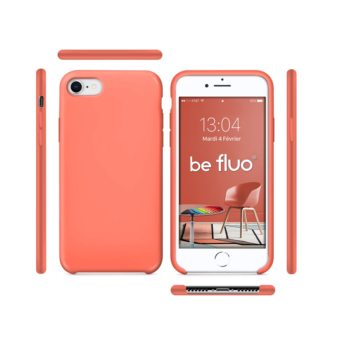 Moxie Coque iPhone 7/8/SE 2020 [BeFluo] Coque Silicone Fine et Légère pour iPhone 8, iPhone 7 et iPhone SE 2020, Intérieur Micro