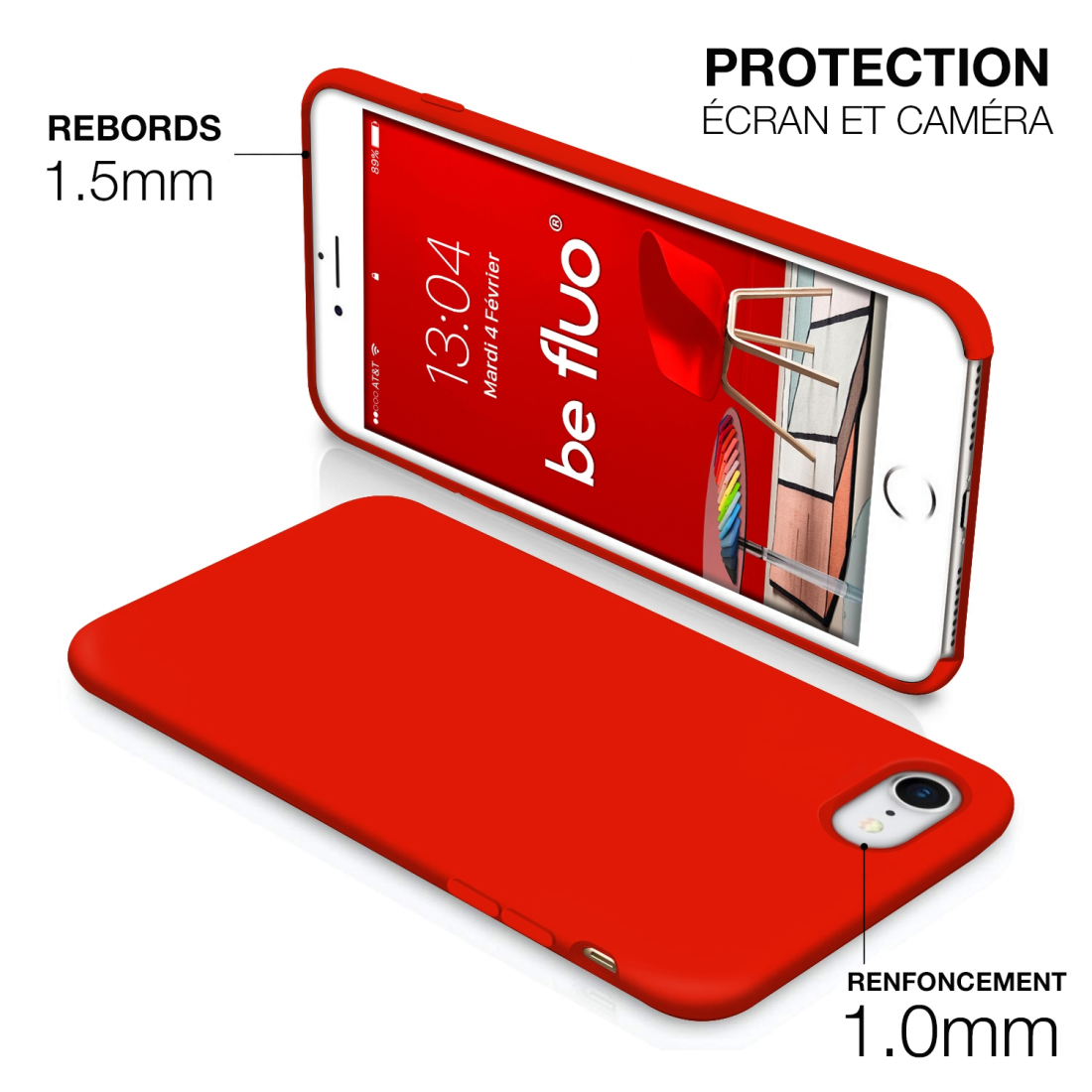Moxie Coque iPhone 7/8/SE 2020 [BeFluo] Coque Silicone Fine et Légère pour iPhone 8, iPhone 7 et iPhone SE 2020, Intérieur Micro
