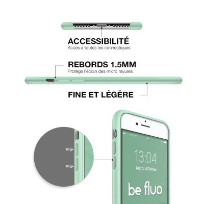 Moxie Coque iPhone 7/8/SE 2020 [BeFluo] Coque Silicone Fine et Légère pour iPhone 8, iPhone 7 et iPhone SE 2020, Intérieur Micro