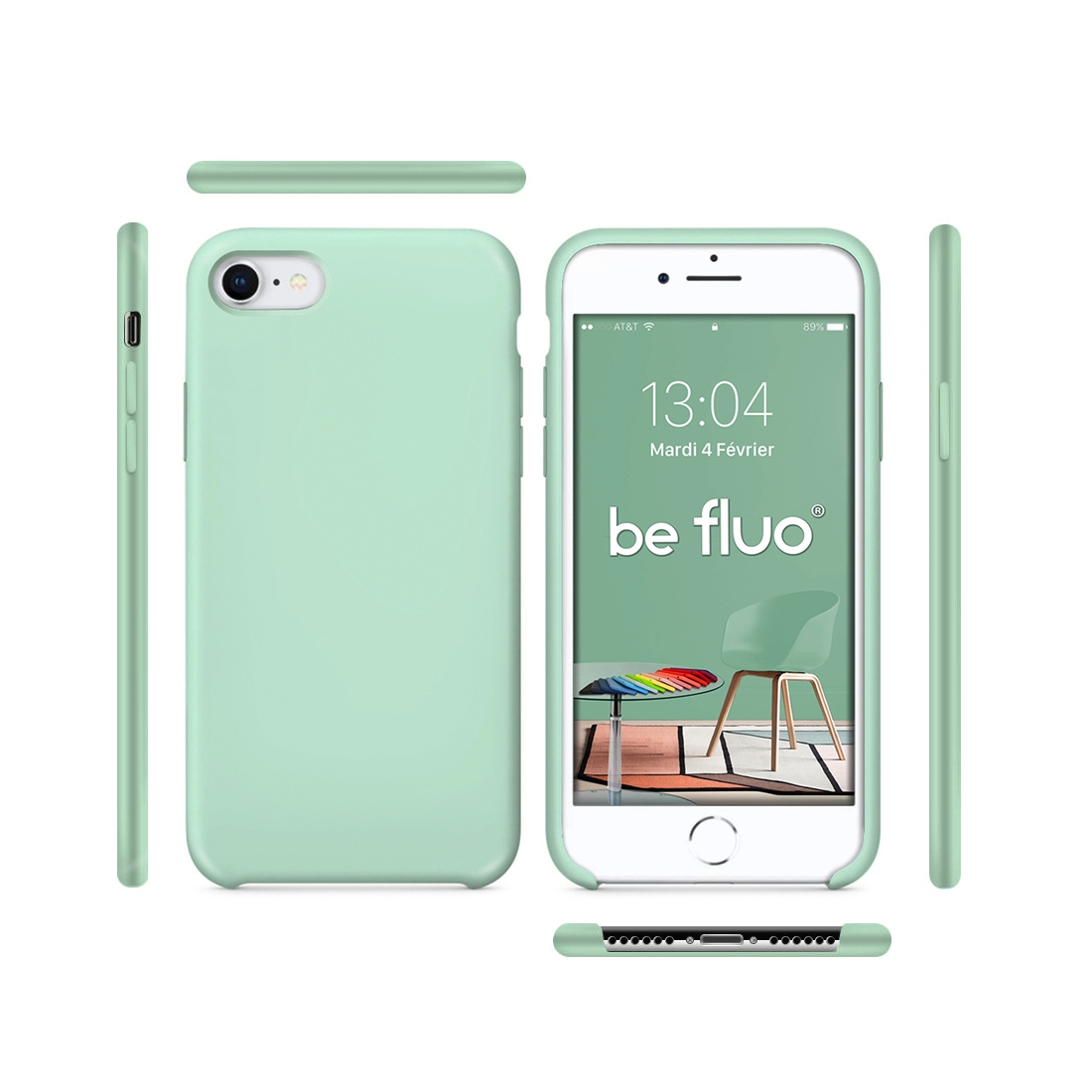Moxie Coque iPhone 7/8/SE 2020 [BeFluo] Coque Silicone Fine et Légère pour iPhone 8, iPhone 7 et iPhone SE 2020, Intérieur Micro