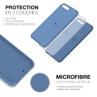 Moxie Coque iPhone 7 Plus/8 Plus [BeFluo] Coque Silicone Fine et Légère pour iPhone 8 Plus et iPhone 7 Plus, Intérieur Microfibr