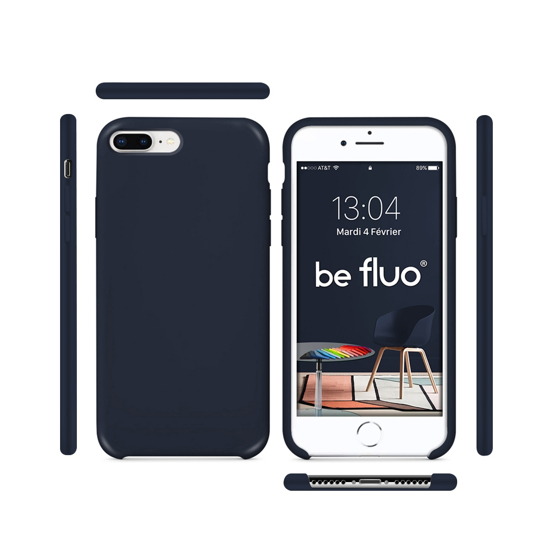 Moxie Coque iPhone 7 Plus/8 Plus [BeFluo] Coque Silicone Fine et Légère pour iPhone 8 Plus et iPhone 7 Plus, Intérieur Microfibr