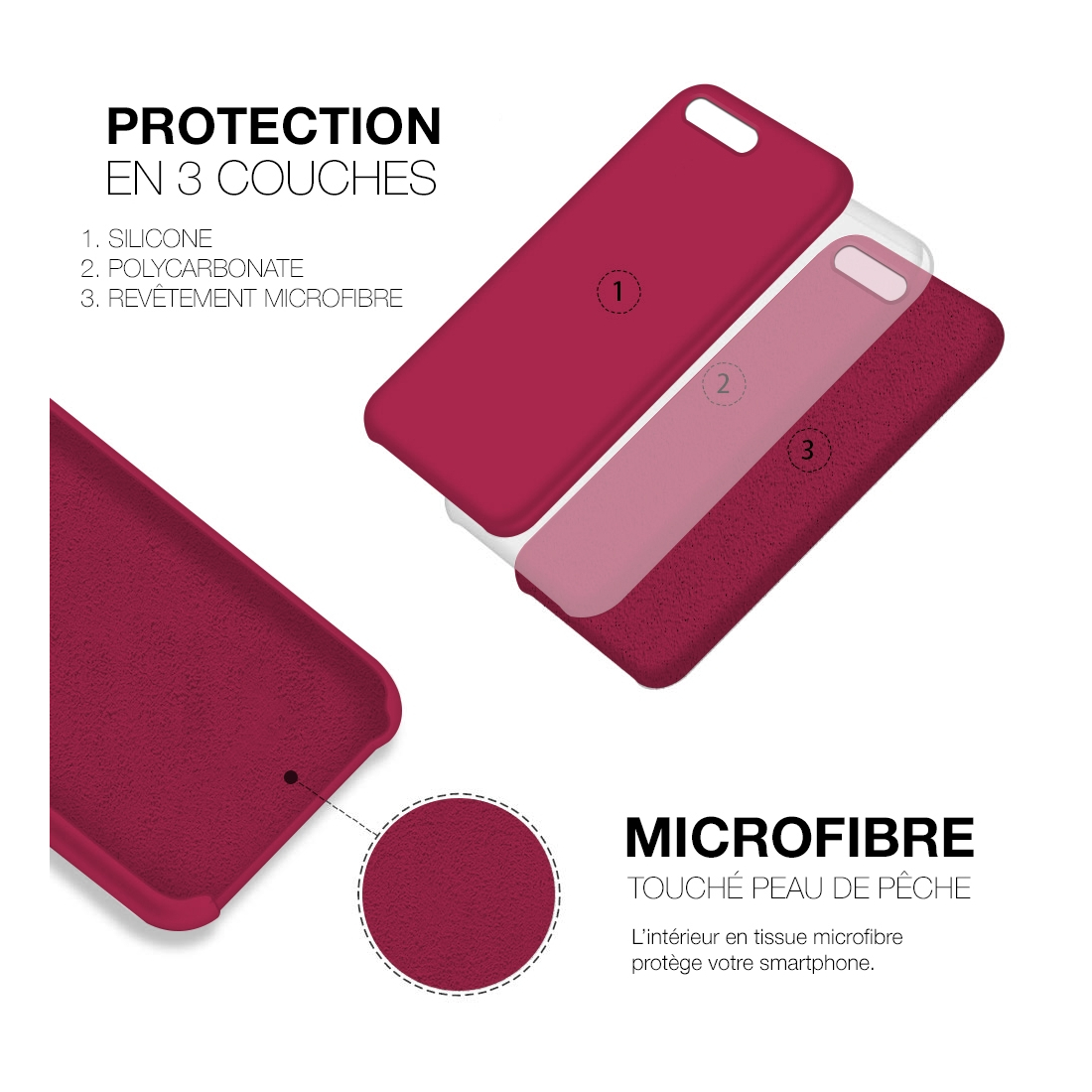 Moxie Coque iPhone 7 Plus/8 Plus [BeFluo] Coque Silicone Fine et Légère pour iPhone 8 Plus et iPhone 7 Plus, Intérieur Microfibr