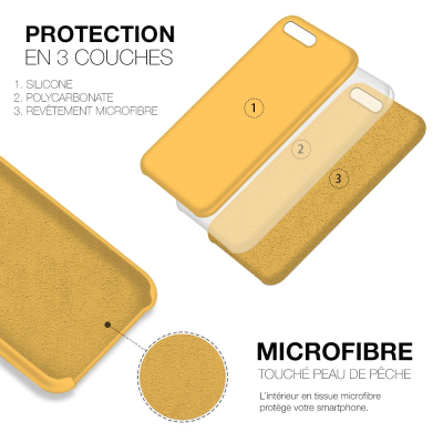 Moxie Coque iPhone 7 Plus/8 Plus [BeFluo] Coque Silicone Fine et Légère pour iPhone 8 Plus et iPhone 7 Plus, Intérieur Microfibr