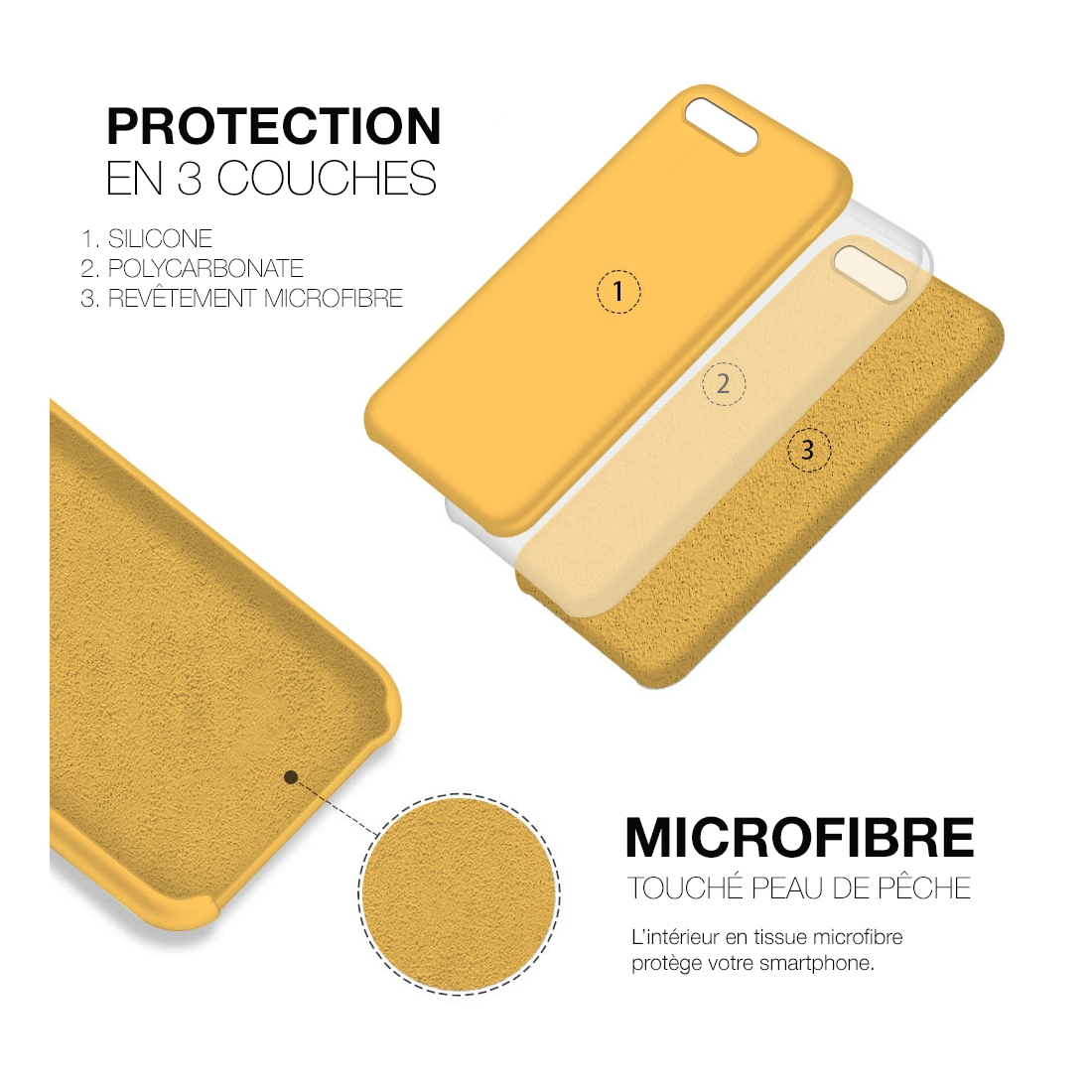 Moxie Coque iPhone 7 Plus/8 Plus [BeFluo] Coque Silicone Fine et Légère pour iPhone 8 Plus et iPhone 7 Plus, Intérieur Microfibr