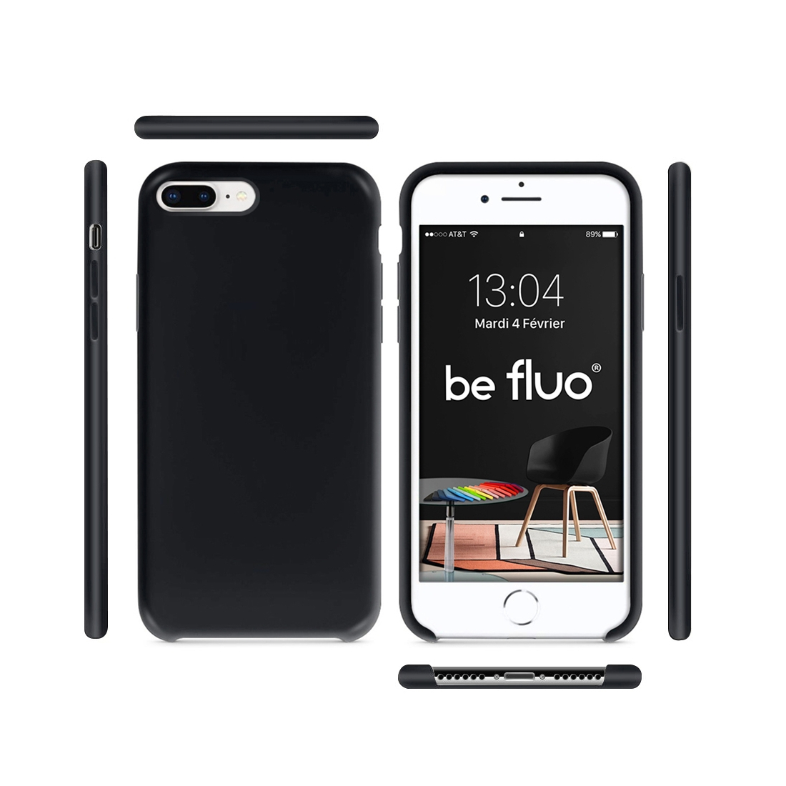 Moxie Coque iPhone 7 Plus/8 Plus [BeFluo] Coque Silicone Fine et Légère pour iPhone 8 Plus et iPhone 7 Plus, Intérieur Microfibr