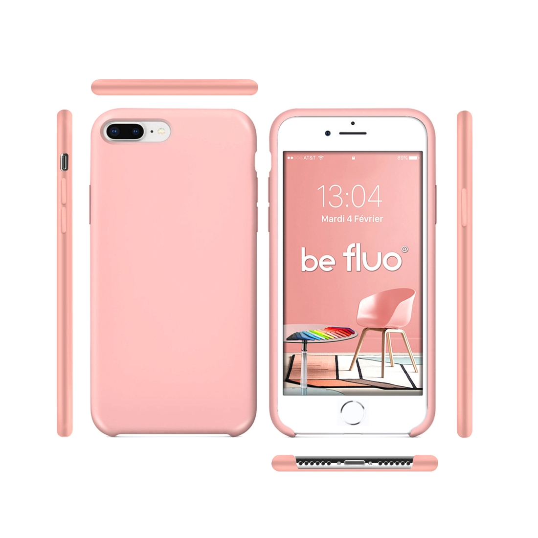 Moxie Coque iPhone 7 Plus/8 Plus [BeFluo] Coque Silicone Fine et Légère pour iPhone 8 Plus et iPhone 7 Plus, Intérieur Microfibr