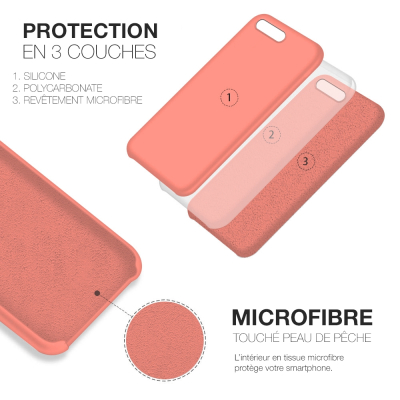 Moxie Coque iPhone 7 Plus/8 Plus [BeFluo] Coque Silicone Fine et Légère pour iPhone 8 Plus et iPhone 7 Plus, Intérieur Microfibr