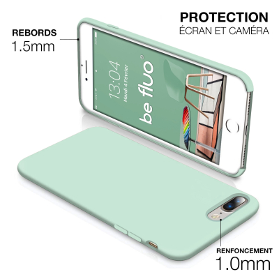 Moxie Coque iPhone 7 Plus/8 Plus [BeFluo] Coque Silicone Fine et Légère pour iPhone 8 Plus et iPhone 7 Plus, Intérieur Microfibr