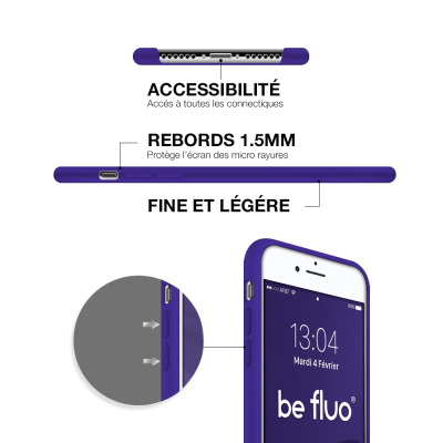 Moxie Coque iPhone 7 Plus/8 Plus [BeFluo] Coque Silicone Fine et Légère pour iPhone 8 Plus et iPhone 7 Plus, Intérieur Microfibr