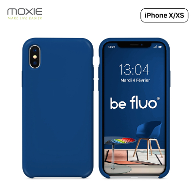 Moxie Coque iPhone XS / iPhone X [BeFluo] Coque Silicone Fine et Légère pour iPhone XS 5.8" et iPhone X, Intérieur Microfibre, C