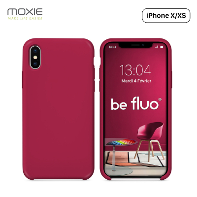Moxie Coque iPhone XS / iPhone X [BeFluo] Coque Silicone Fine et Légère pour iPhone XS 5.8" et iPhone X, Intérieur Microfibre, C