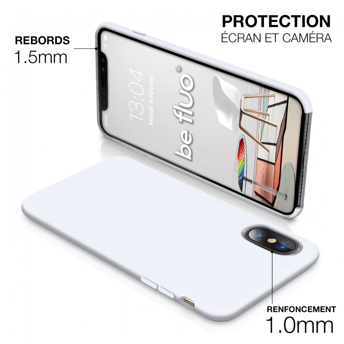 Moxie Coque iPhone XS Max [BeFluo] Coque Silicone Fine et Légère pour iPhone XS Max 6.5", Intérieur Microfibre, Coque Anti-chocs