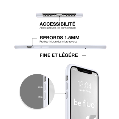 Moxie Coque iPhone XS / iPhone X [BeFluo] Coque Silicone Fine et Légère pour iPhone XS 5.8" et iPhone X, Intérieur Microfibre, C
